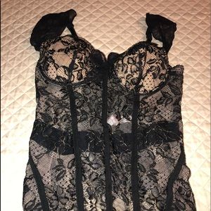 Victoria’s Secret black lacy garter slip